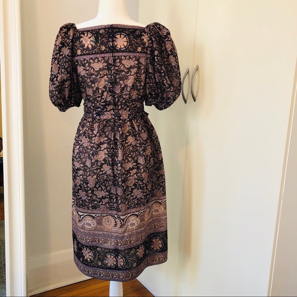 Vintage boho dress with puff sleeves - Picture 7 of 8